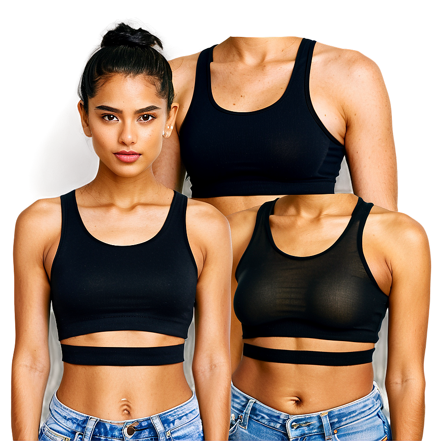 Black Crop Top Forms Png 79