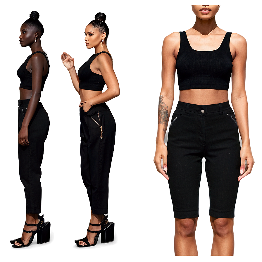 Black Crop Top Outfit Png Bpl22