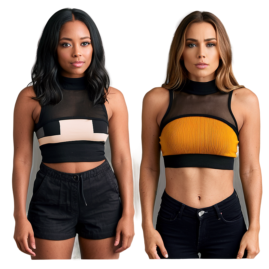 Black Crop Top Variations Png 38