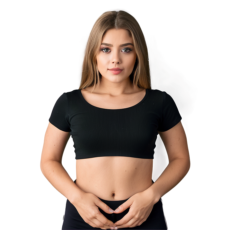 Black Crop Top Visuals Png 06282024