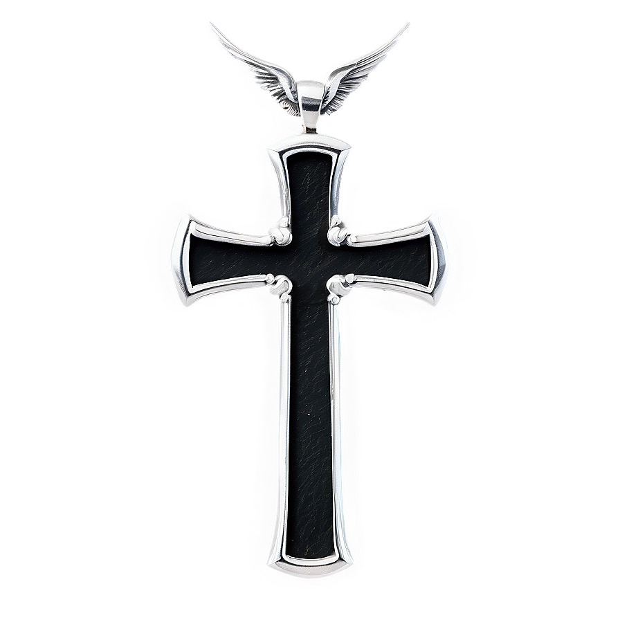 Black Cross With Angel Wings Png Ype98