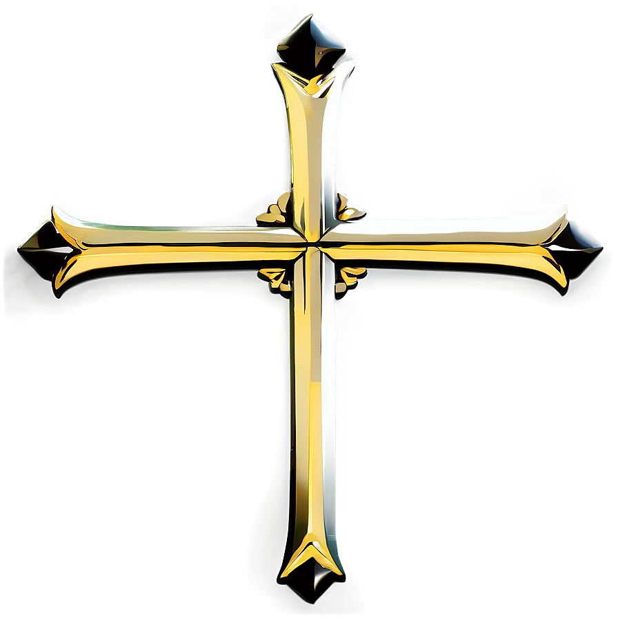 Black Cross With Crown Png 2