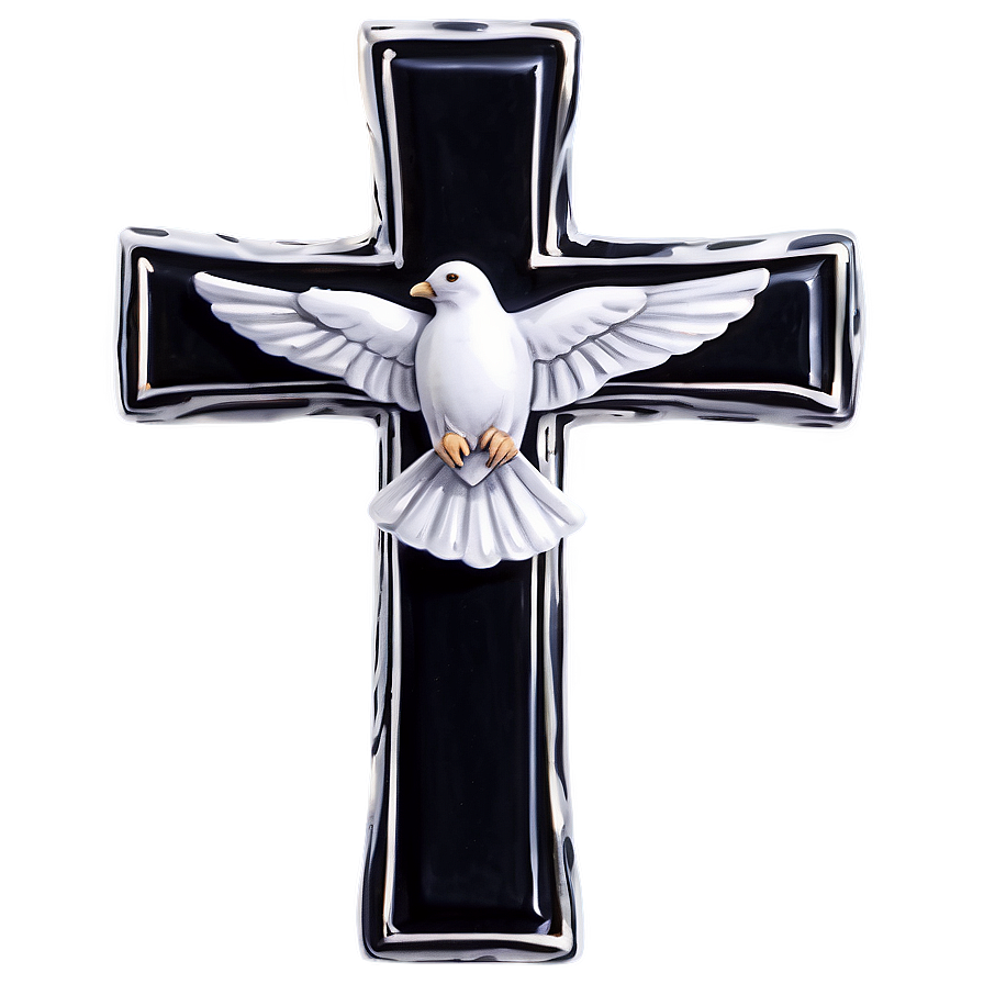 Black Cross With Dove Png 26