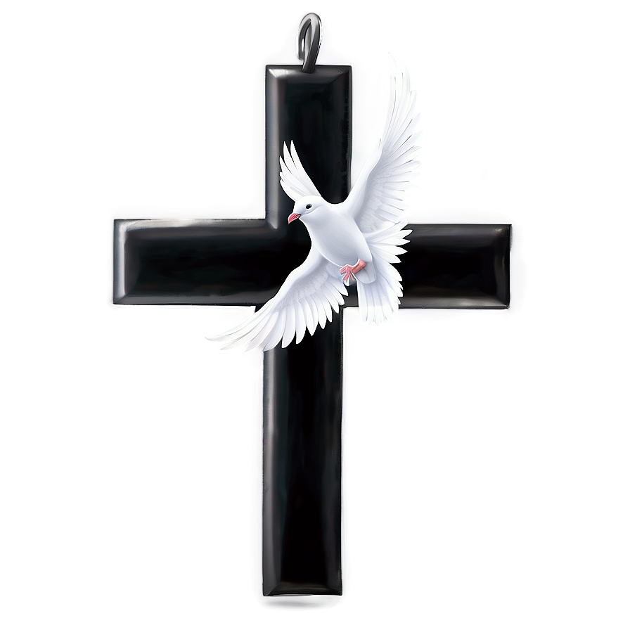 Black Cross With Dove Png 85