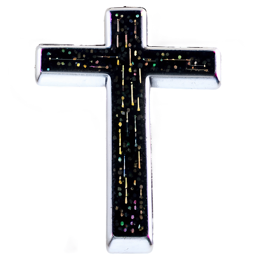 Black Cross With Glitter Png Ood59