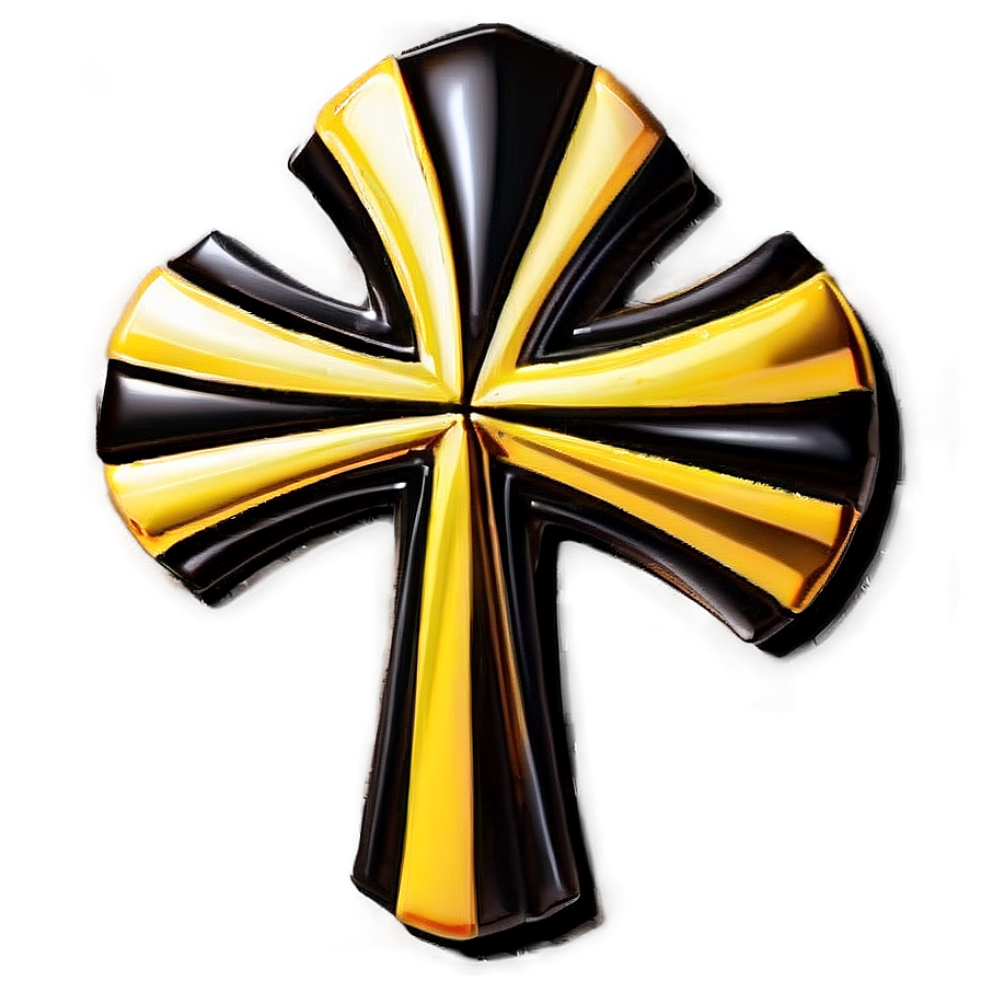 Black Cross With Heart Png 05242024