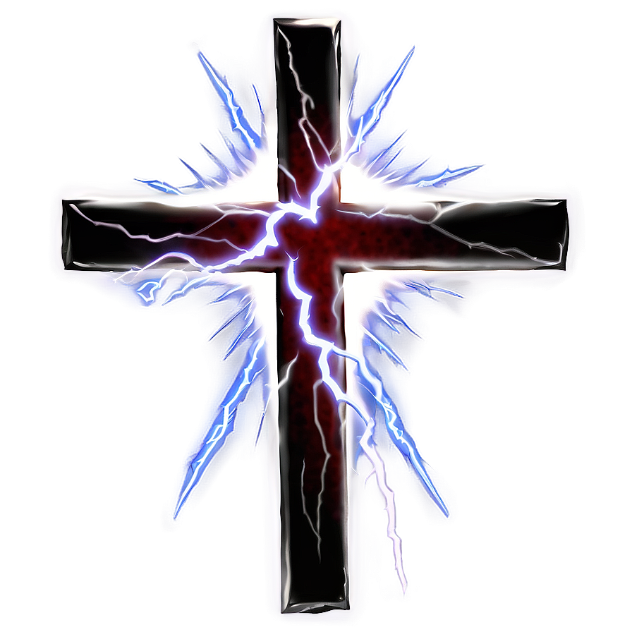 Black Cross With Lightning Png Eop15