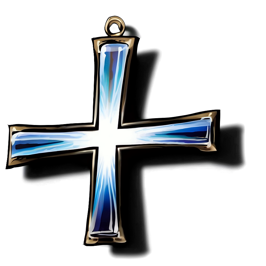 Black Cross With Rays Png 05242024