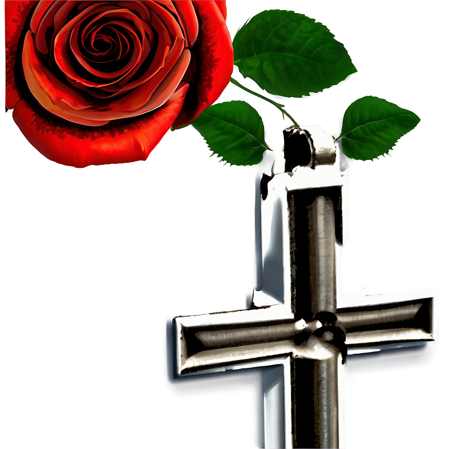 Black Cross With Roses Png Ulq4