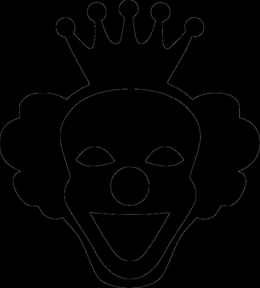 Black Crown Clown Outline