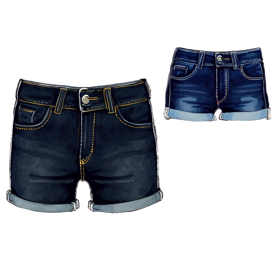 Black Denim Shorts Png Mie74