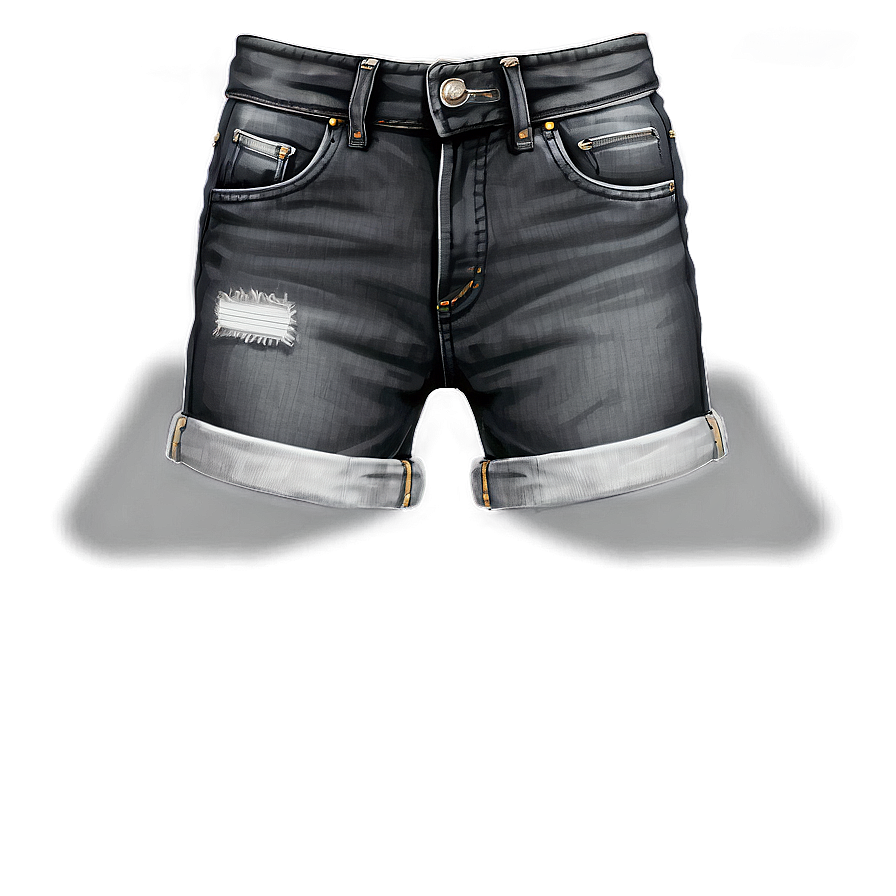 Black Denim Shorts Png Vcc