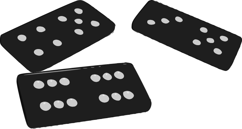 Black Dominoes Scattered