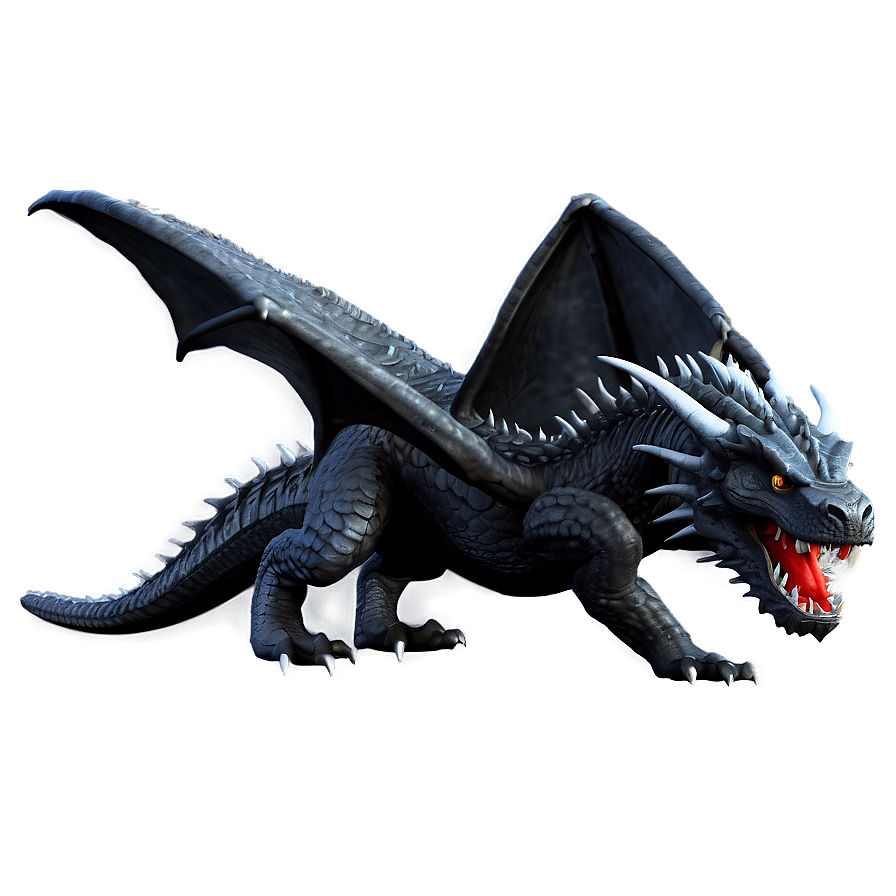 Black Dragon In Ancient Ruins Png 62