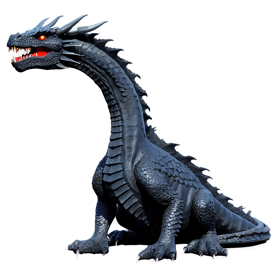 Black Dragon In Lava Field Png Svf