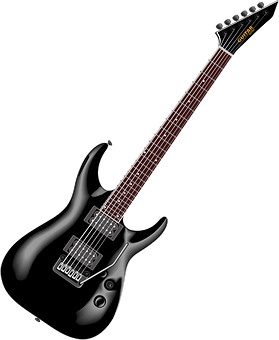 Black Electric Guitar Isolated