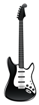 Black Electric Guitar Vertical