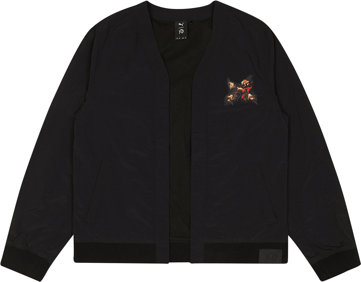 Black Embroidered Kimono Jacket