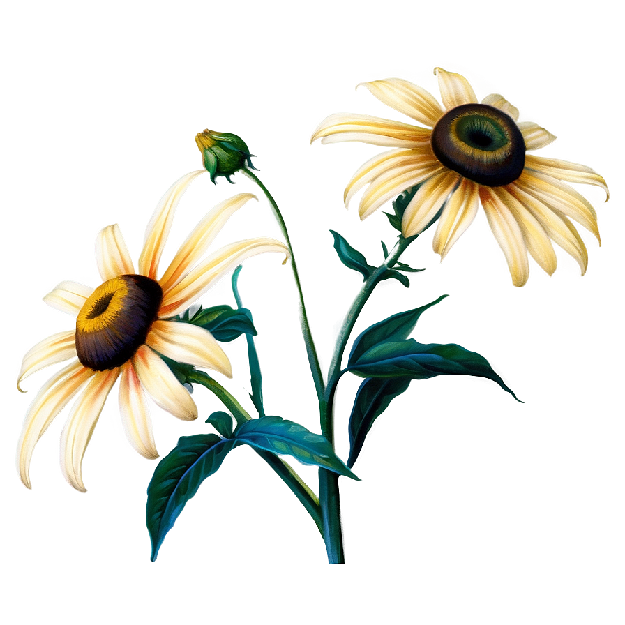 Black Eyed Susan Botanical Drawing Png Aqk7