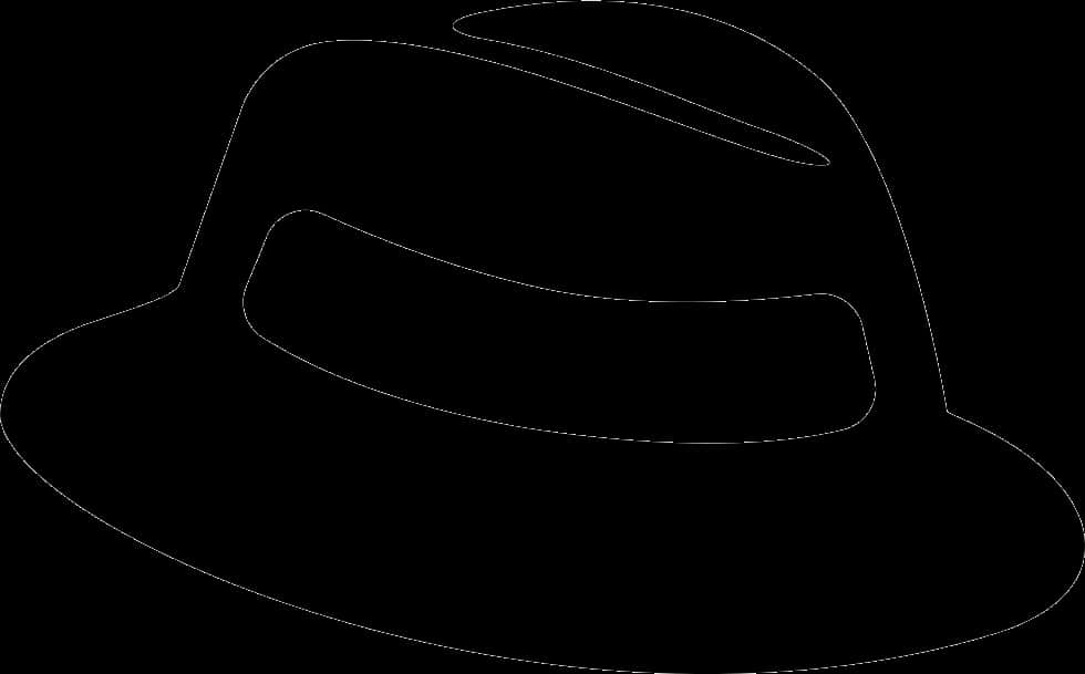 Black Fedora Hat Outline