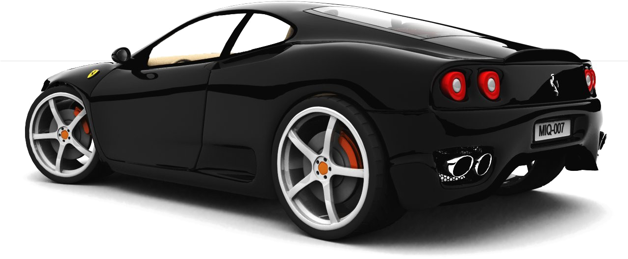 Black Ferrari Sports Car Profile