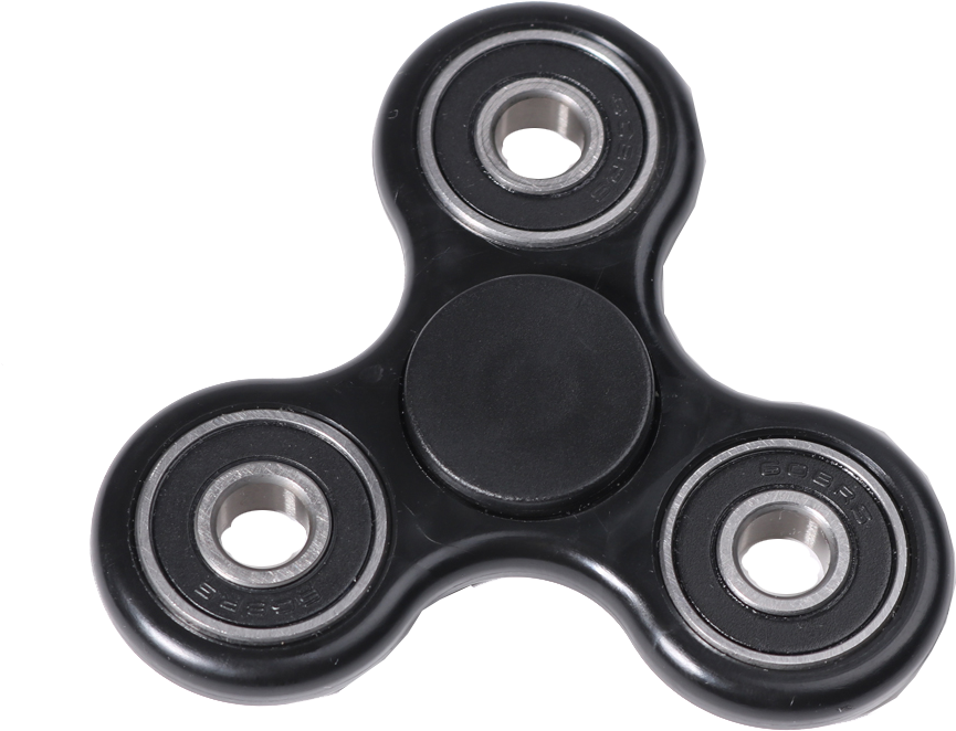 Black Fidget Spinner Isolated