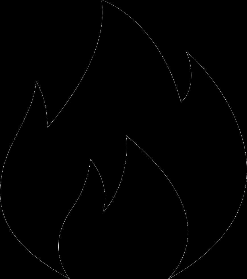 Black Flame Outline Graphic