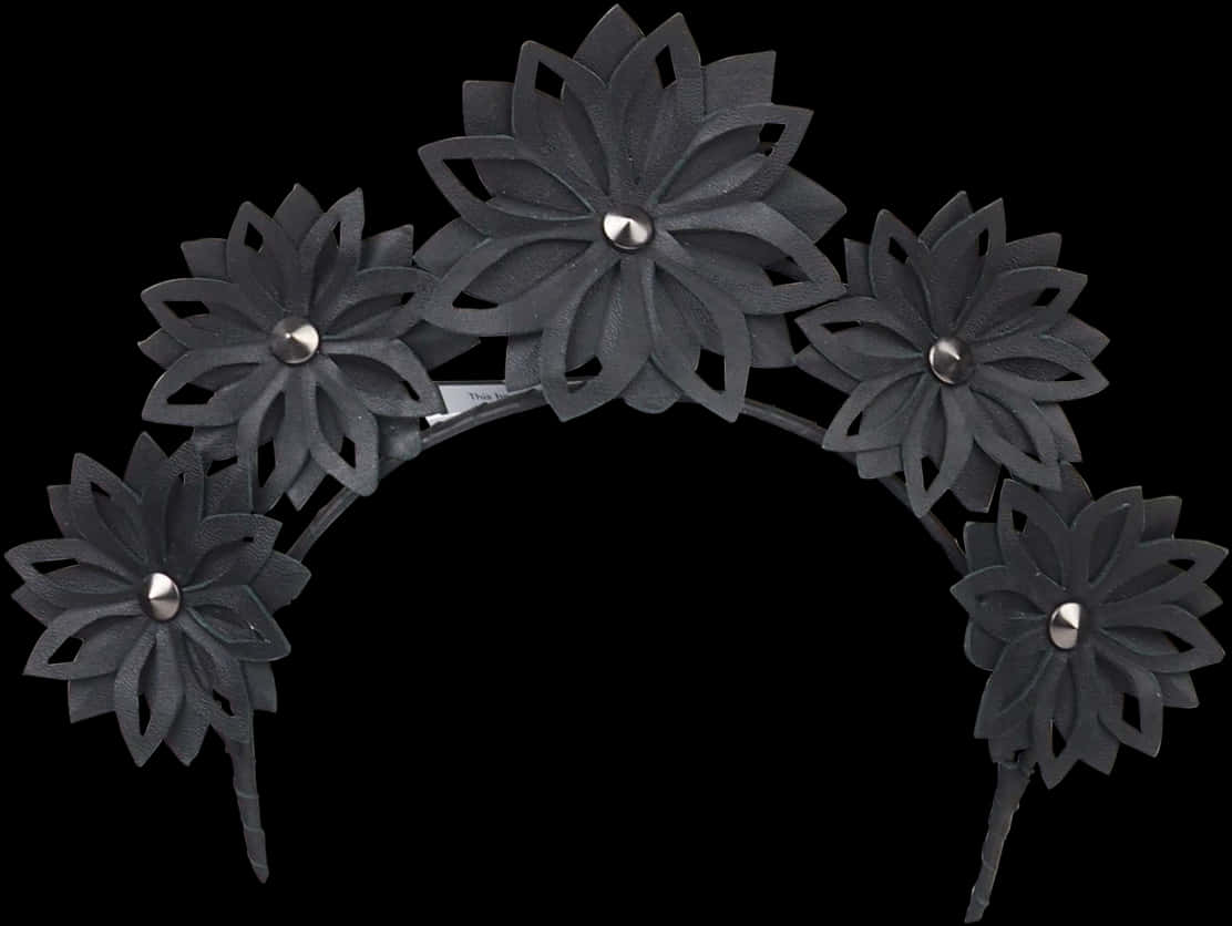 Black Floral Crown Accessory