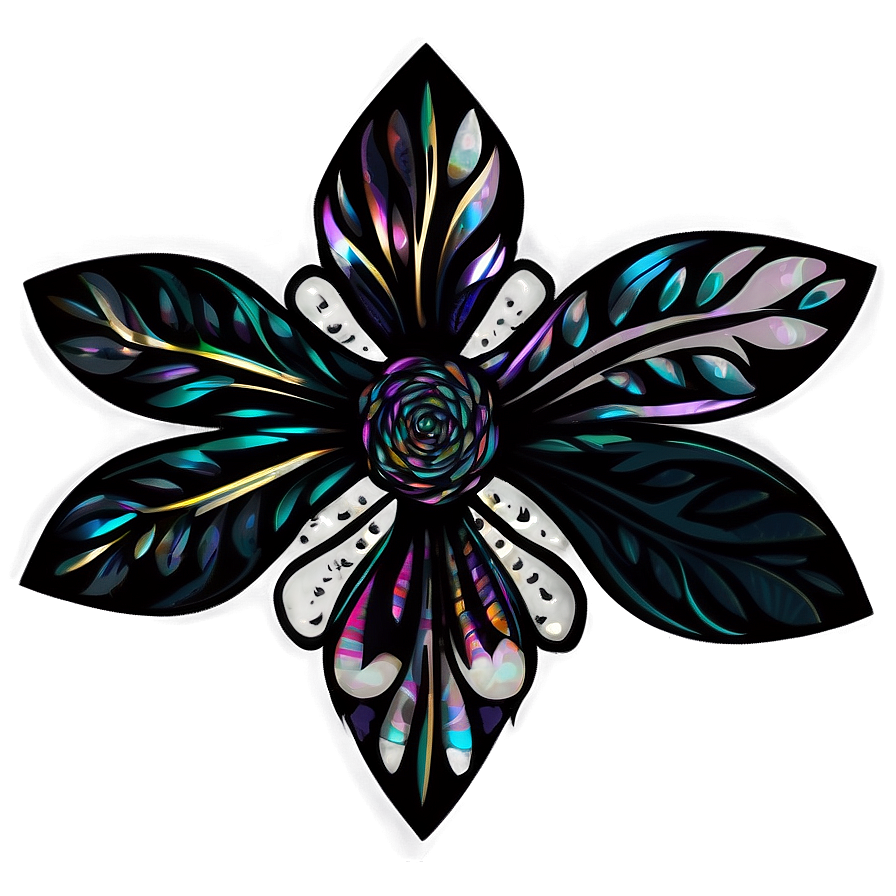 Black Floral Design Png Ctm