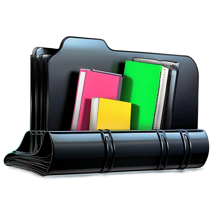 Black Folder With Documents Png Ylu