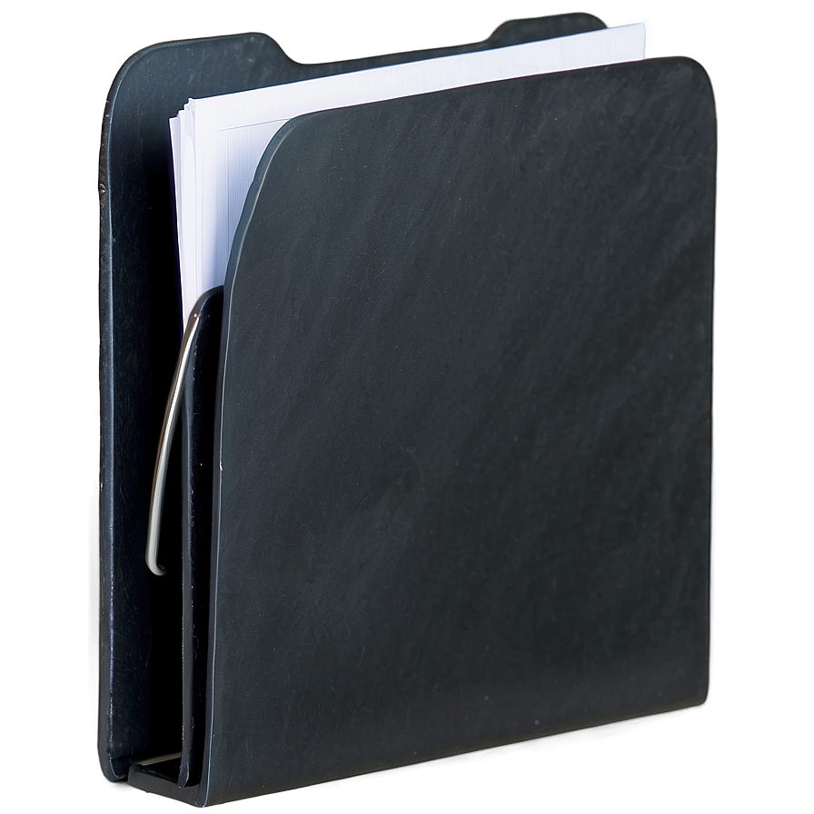 Black Folder With Paperclip Png 06212024