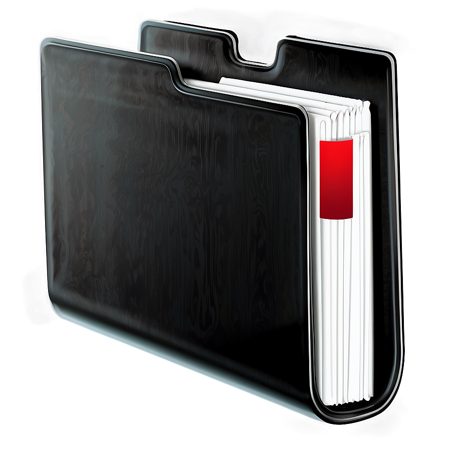 Black Folder With Paperclip Png 64