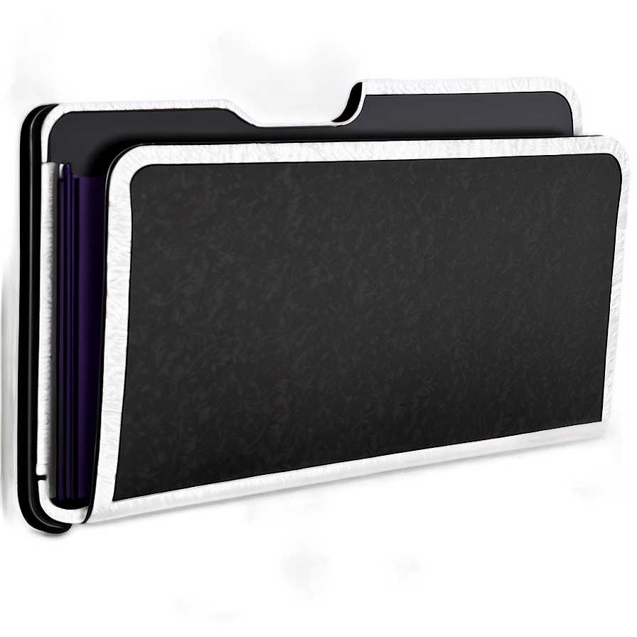 Black Folder With Silver Trim Png 06212024