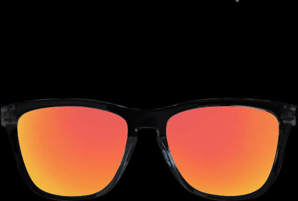 Black Frame Sunglasseswith Orange Gradient Lenses