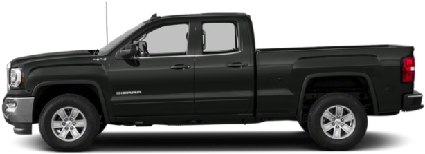 Black G M C Sierra Pickup Truck Side View