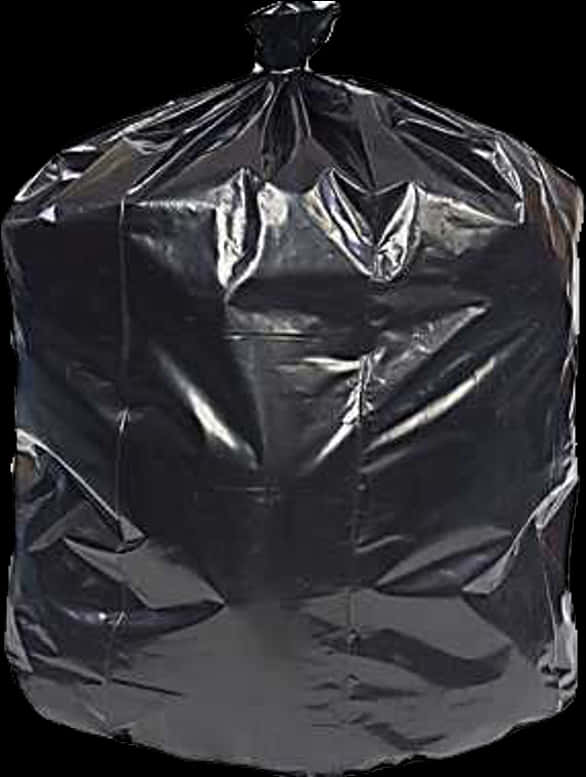 Black Garbage Bag Tied Closed