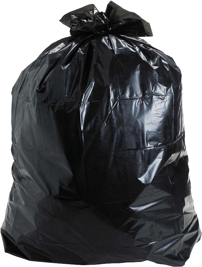 Black Garbage Bag Tied Closed