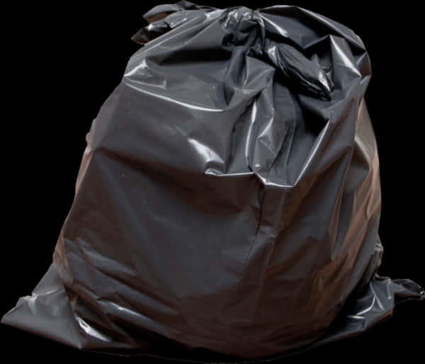 Black Garbage Bag Tied Closed
