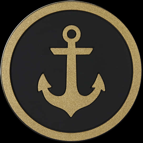 Black Gold Anchor Emblem