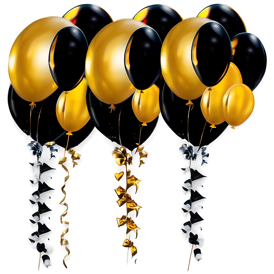 Black Gold Balloon Celebration Ideas Png Rdv