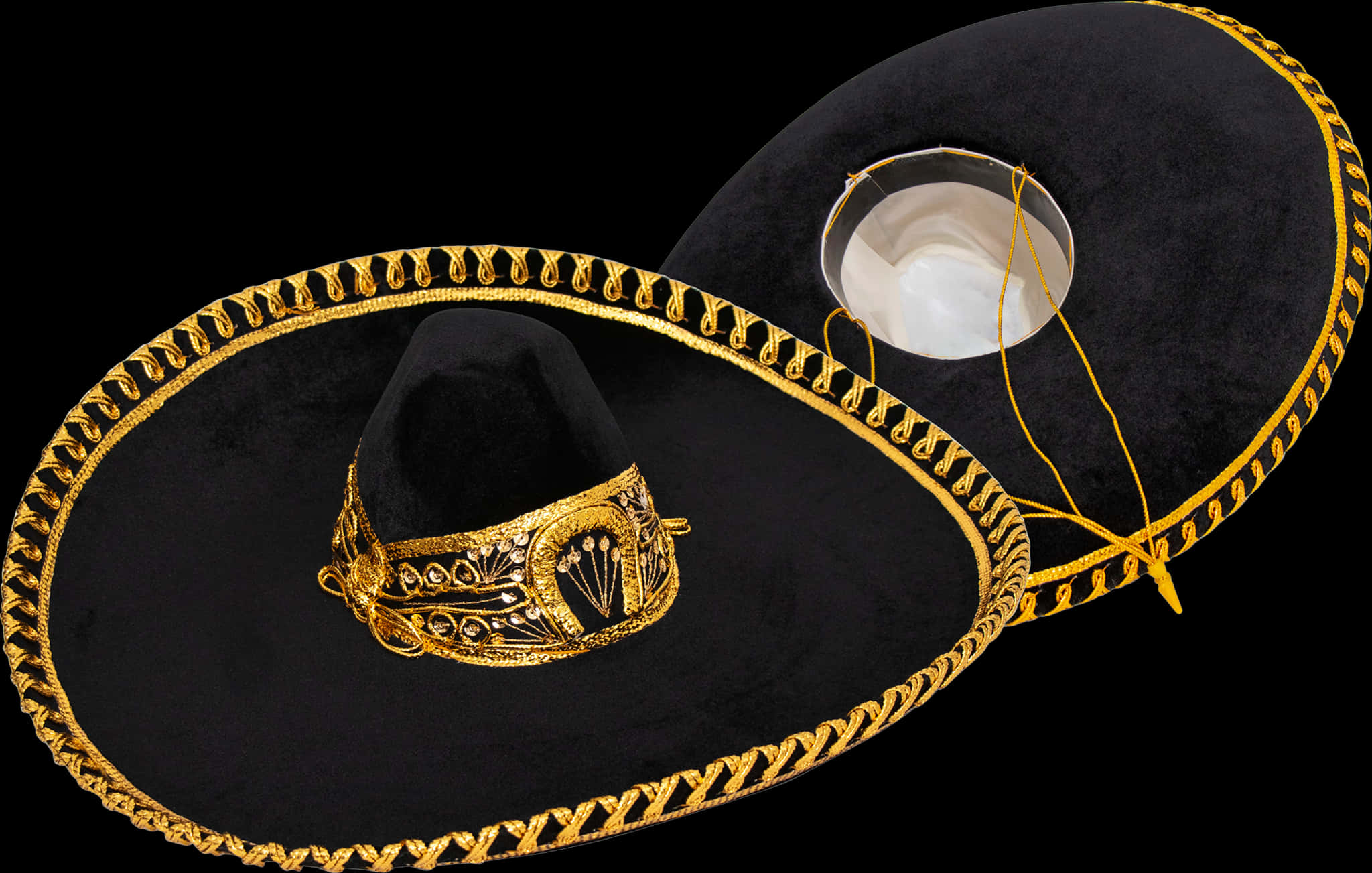 Black Gold Embroidered Sombrero