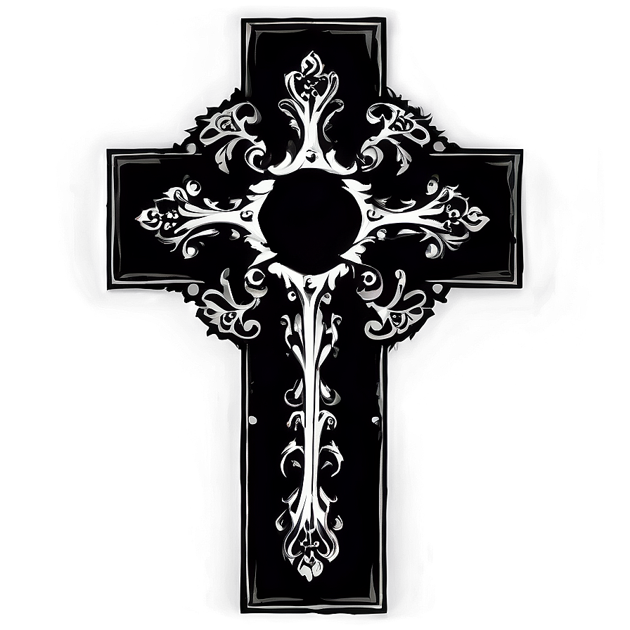 Black Gothic Arch Cross Png 24