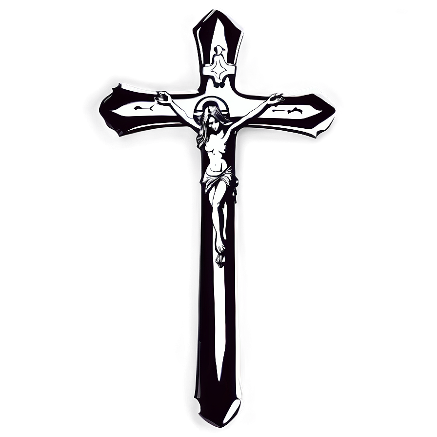 Black Gothic Arch Cross Png 60