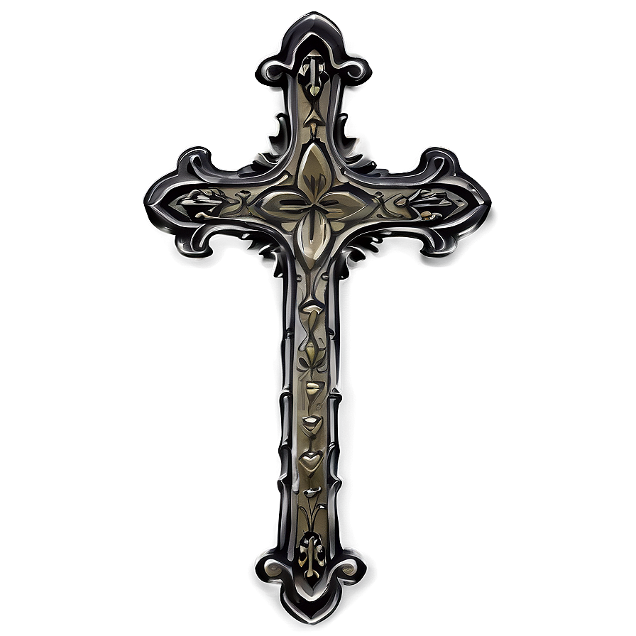 Black Gothic Arch Cross Png Kft