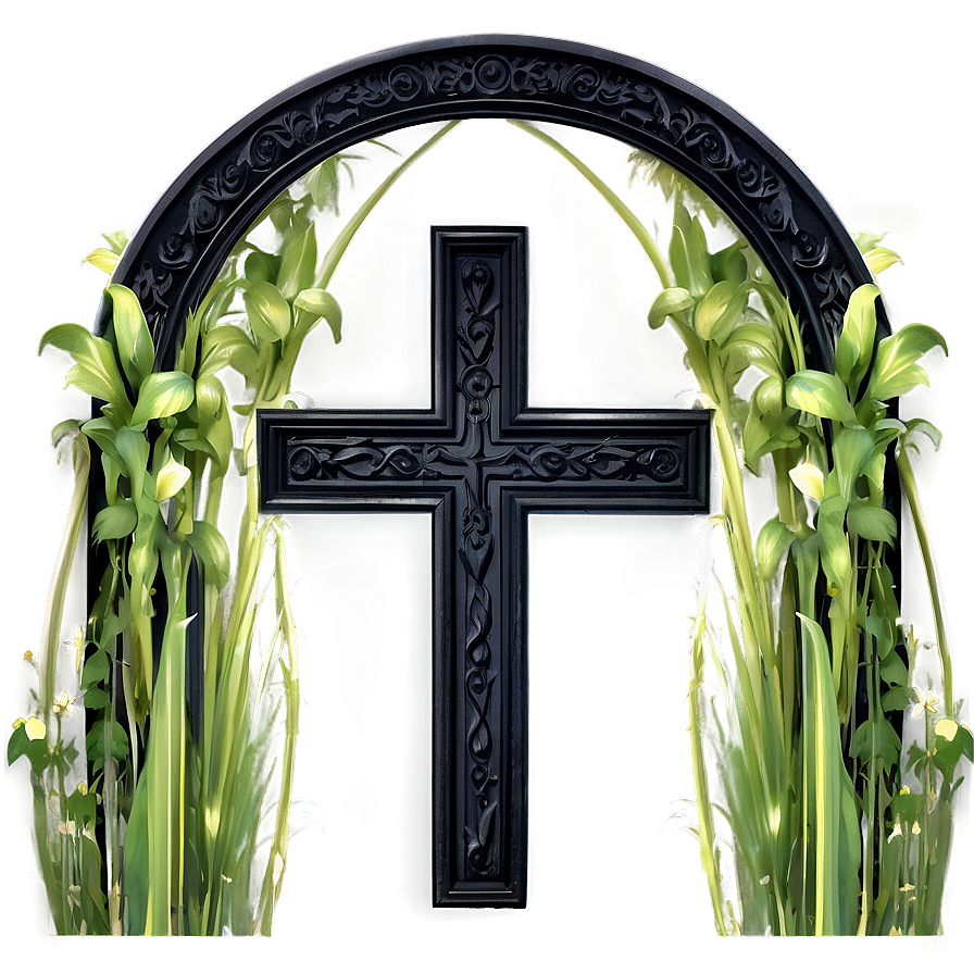 Black Gothic Arch Cross Png Luy