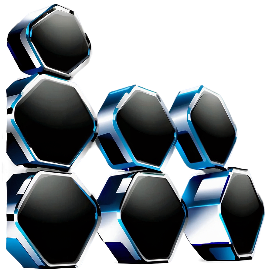 Black Gradient Hexagon Png 83