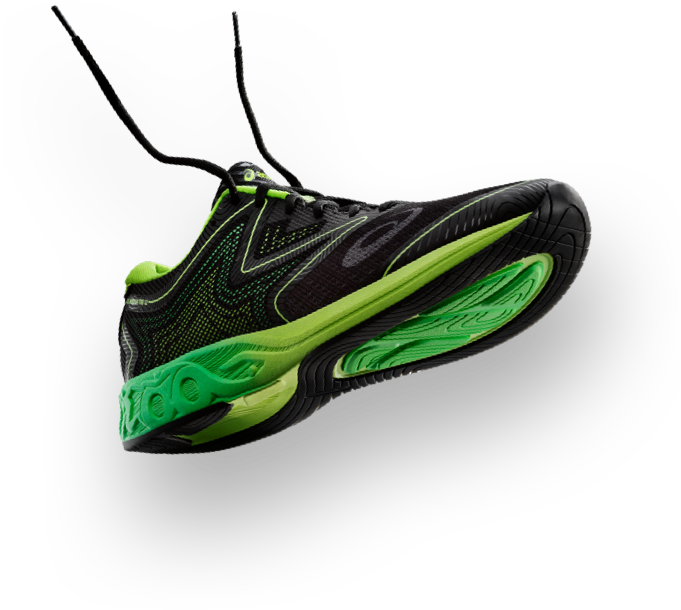 Black Green Running Shoe Side View