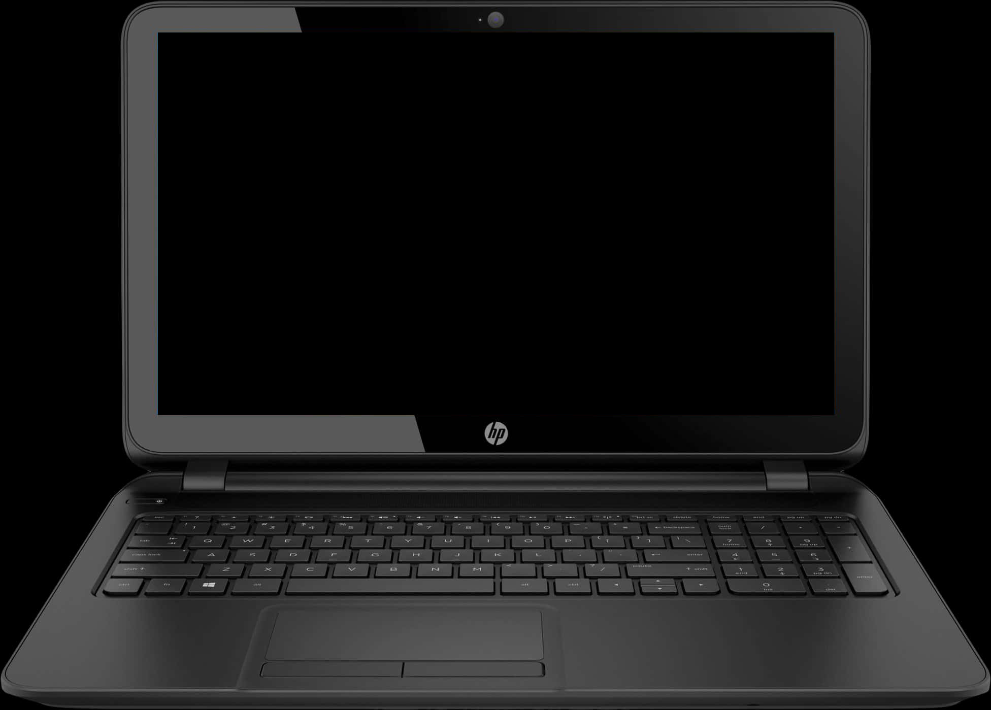 Black H P Laptop Front View