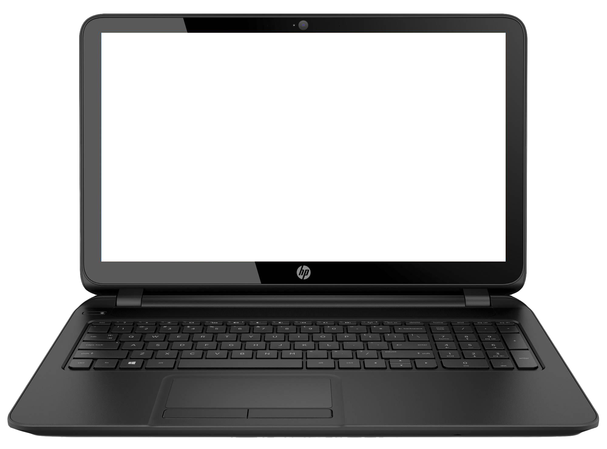 Black H P Laptop Front View