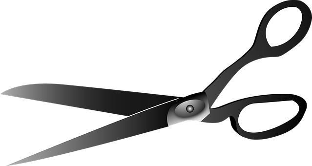 Black Handled Scissors Vector Illustration